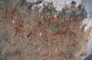 İnsan ve hayvan figürleri (mağara resmi) by Prehistoric Prehistoric