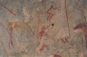 İnsan ve hayvan figürleri (mağara resmi) by Prehistoric Prehistoric