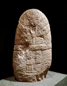 Prehistorya: heykelcik menhir. Taş devri, neolitik. Saint Germain en Laye, Ulusal Eski Eserler Müzesi by Prehistoric Prehistoric