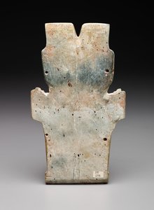 Bir Antropomorfik Plakın Tersi, Muhtemelen Ateş Yılanı, Klasik öncesi dönem, MÖ 800-400 (serpantin ve zinober) by Prehistoric Prehistoric