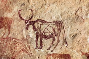 Kaya resmi: bir servisin temsili. Tadrart Acacus Libya Mağarası by Prehistoric Prehistoric