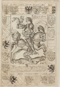 Maximilian, Avusturya Dükü, At Sırtında by Primary Master of the Strassburg Chronicle