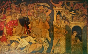 Judas Maccabaeus ve Timotheus arasındaki savaş ve Maspha'nın Düşüşü, orijinal olarak Westminster Sarayı'nın Boyalı Odası'nda bulunan bir duvarın yeniden inşası