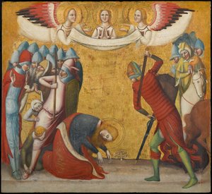 İskenderiyeli Aziz Catherine'in Kafasının Kesilmesi, 1325-1330 dolaylarında (panelde tempera ve altın varak)