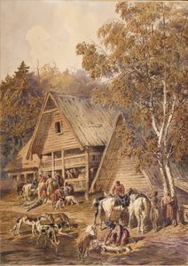 Avcılar, 1863 by Pyotr Petrovich Sokolov