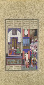 Sam Sindukht ile Anlaşmasını Mühürledi, Shahnama Book of Kings