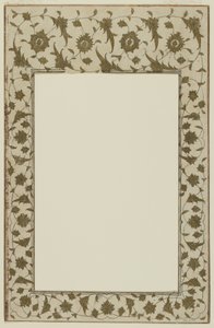Çiçek motifli şablonlu el yazması bordür by Qajar School