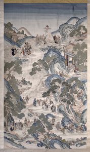 Ölümsüz Grupların Buluşmaları, 1800 dolayları (tekstil) by Qing Dynasty Chinese School