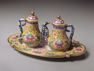 Minyatür İbreler ve Tepsi Çifti, Qianlong dönemi (1736-95) (emaye)