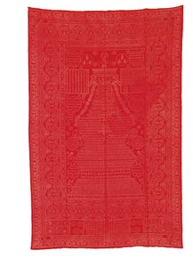 Kırmızı zemin ipek brokar kaplama, geç Qing hanedanı by Qing Dynasty Chinese School