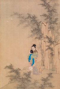 Manzarada Kucaklayan İki Figür by Qiu Ying