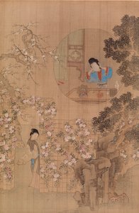 Bahçedeki Kadın - Dairesel Penceredeki Kadın by Qiu Ying