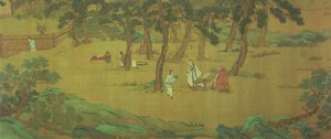 Zhao Mengfu, Çay Karşılığında Kalp Sutrasını Yazıyor
