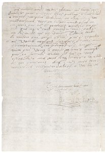 İngiltere Kralı I. Elizabeth'ten Navarre'lı Henry'ye, daha sonra Fransa Kralı IV. Henry'ye Fransızca mektup, c.1585 by Queen Elizabeth I of England and