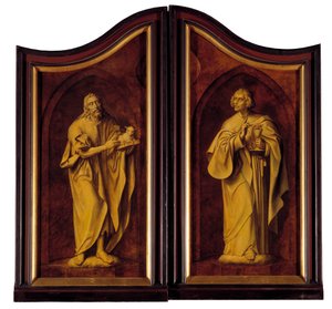 Marangozlar Loncası Altarpiece, kapalı (panel üzeri yağlı boya)
