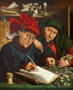 Vergi tahsildarları. (Vergi Tahsildarları) Quentin Metsys (veya Quinten Matsys) (1466-1530), ahşap üzerine yağlı boya, yaklaşık 1520. Flaman ilkel sanatı