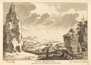 Romalılar tarafından yapıldığı söylenen bir kulenin kalıntılarının görünümü by Quentin Pierre Chedel after François Boucher