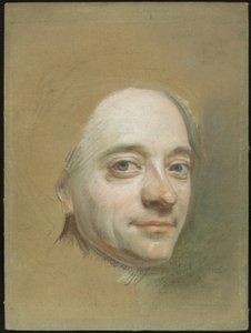 Otoportre, c.1737 (yeşilimsi ten rengi kağıt üzerine pastel) by Quentin de la Latour