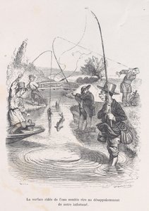 Dalgalanan su, talihsizliğimizle alay ediyor gibi görünüyor. Küçük İnsan Sefaletlerinden L..., 1843. by Quichon