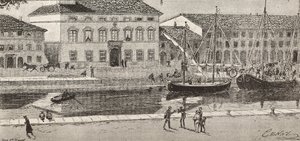 Belediye binası ve liman kanalı, Cesenatico, İtalya, Quinto Cenni