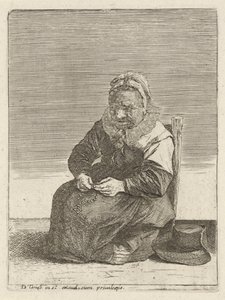 Bir tespih ile yaşlı kadın Tam teşekküllü çiftçiler (dizi adı) by Quirin Boel (attributed to)