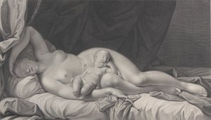 Kupidinde Aşk Tanrısı ile Uyuyan Venüs, 1783. by Quirin Mark