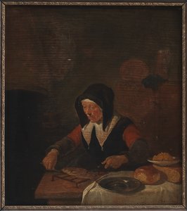 yaşlı kadın, yemekte by Quiringh Gerritsz van Brekelenkam