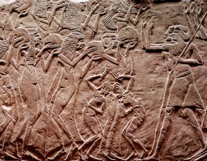 Haraç sunan Antik Mısır kabartma oymacılığı by R Guillemot