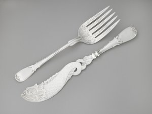 Balık Çatalı ve Bıçağı, c. 1835-1845 (gümüş) by R. and W. Wilson