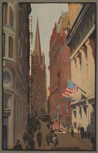 Trinity Kilisesi ve Wall Street, 1914.