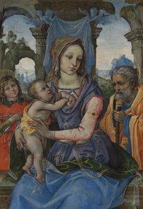 Aziz Joseph ve bir Melek ile Madonna ve Çocuk.