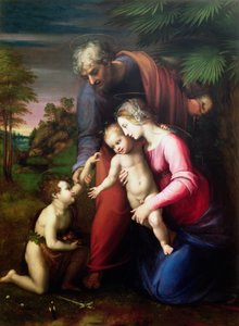 Vaftizci Yahya ile Kutsal Aile, 151314 by Raffaello Sanzio Raphael