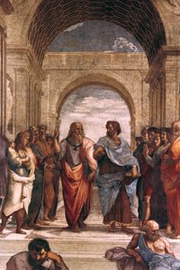 Atina Okulu, Platon ve Aristoteles detayı, 1508-1511 by Raffaello Sanzio Raphael