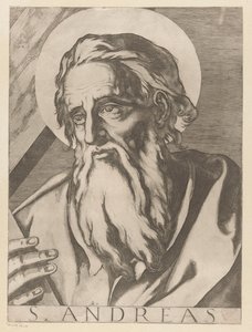 heilige andreas S. Andreas (nesne üzerindeki başlık) Christ, Mary en de twaalf apostelen (dizi adı) Kutsal Apostolik Koleji (dizi başlığı) by Raffaello Schiaminossi