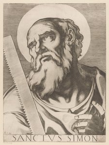 Heilige Simon Zelotes Aziz Simon (nesne üzerindeki başlık) Christ, Mary en de twaalf apostelen (dizi adı) Kutsal Apostolik Koleji (dizi başlığı)
