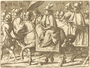 Avusturyalı Margaret At Sırtında by Raffaello Schiaminossi