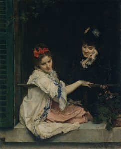 Penceredeki Kızlar, ca. 1875. by Raimundo de Madrazo y Garreta