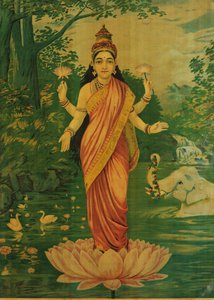 Lakshmi, Raja Ravi Varma ve Ravi Varma Press tarafından, 1930