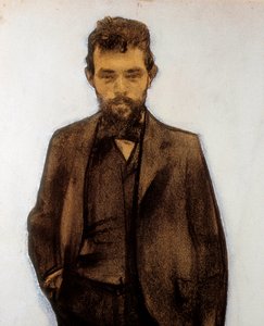 Amadeo Vives (1871-1932) bestecisinin portresi (pastel) by Ramon Casas i Carbo