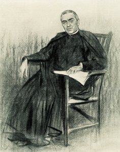 Katalan şair Jacint Verdaguer'in (1845-1902) portresi (çizim) by Ramon Casas i Carbo