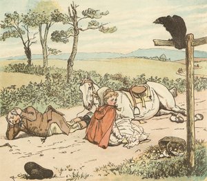 Bir Çiftçi Gri Kısrağının Üzerinde Koştu by Randolph Caldecott