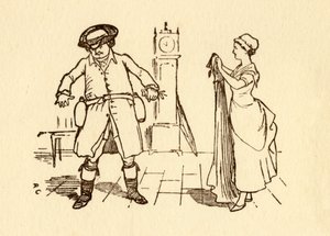 John Gilpin, kemerine şarap şişeleri takıyor, 1878, c1918. by Randolph Caldecott