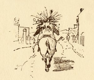 John Gilpins şarap şişeleri patlıyor, 1878, c1918. by Randolph Caldecott