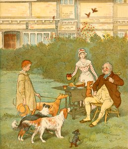 Usta köpekleri ile Çiftçi Çocuğu, c1881. by Randolph Caldecott