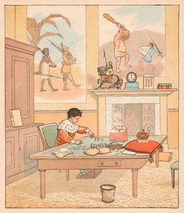Kral, sayma evindeydi, Parasını Sayıyor, 1880. by Randolph Caldecott
