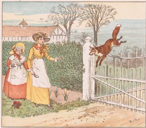 Tilki papazın kapısından atlar by Randolph Caldecott