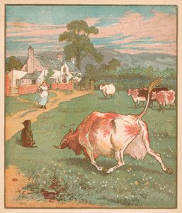Bu buruşuk boynuzlu inek..., c1878. by Randolph Caldecott