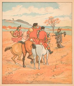 ...buldukları ilk şey, Tarlada yırtık pırtık bir böcürttü..., 1880. by Randolph Caldecott
