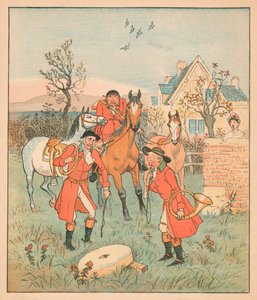 ...bir sonraki buldukları şey, bir homurtuydu, öğütülmüş bir taştı..., 1880. by Randolph Caldecott