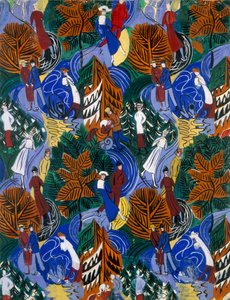 Buz patencileri, baskılı ipek için tasarım, c.1914-20 (renkli lito) by Raoul Dufy
